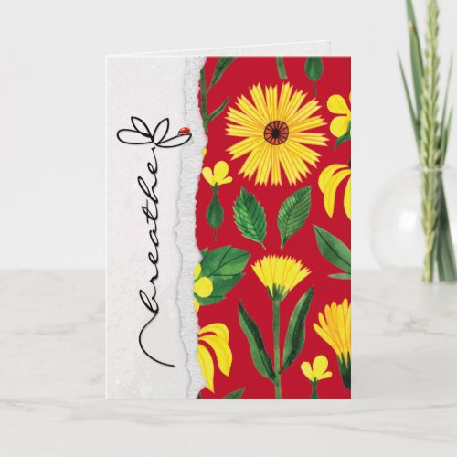 breathe friendship flower with lady bug card