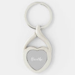 Breathe Gray Heart-shaped Keychain at Zazzle