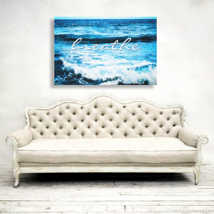 Breathe Hawaii Turquoise Ocean Waves Photo 32x48 Canvas Print