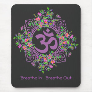 Breathe in - Breathe out, zen, spiritual Mouse Pad