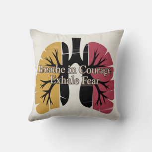 Breathe In Courage, Exhale Fear Throw Pillow
