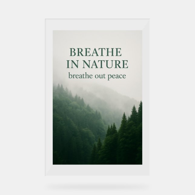 Breathe In Nature Motivational Forest Poster – Mis (Front)