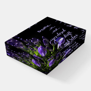 Breathe in, out, drift, relax - purple Agapanthus Paperweight