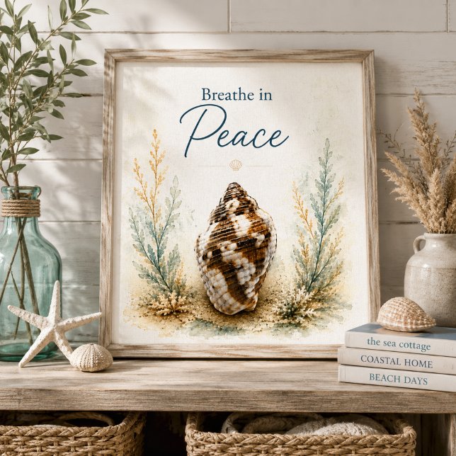 Breathe in Peace Seashell Bathroom Wall Art (Creator Uploaded)