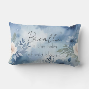 Breathe in the calm of wild blooms lumbar pillow