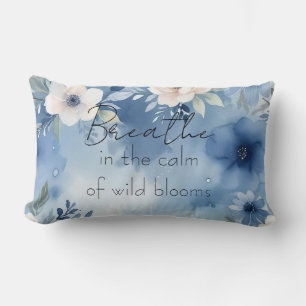 Breathe in the calm of wild blooms lumbar pillow