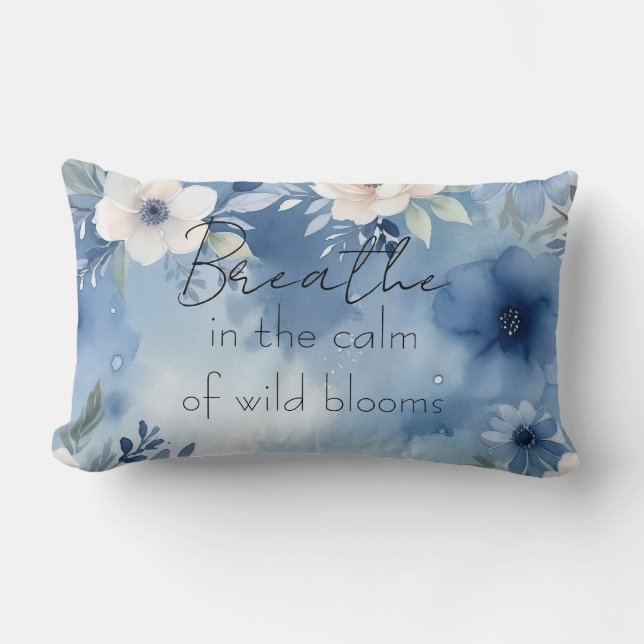 Breathe in the calm of wild blooms lumbar pillow (Front)