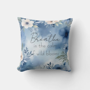Breathe in the calm of wild blooms throw pillow
