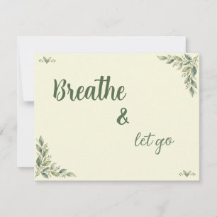 Breathe & Let Go Botanical Zen Personalized  Note Card