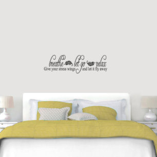 Breathe Let Go Relax Dark Gray Wall Sticker