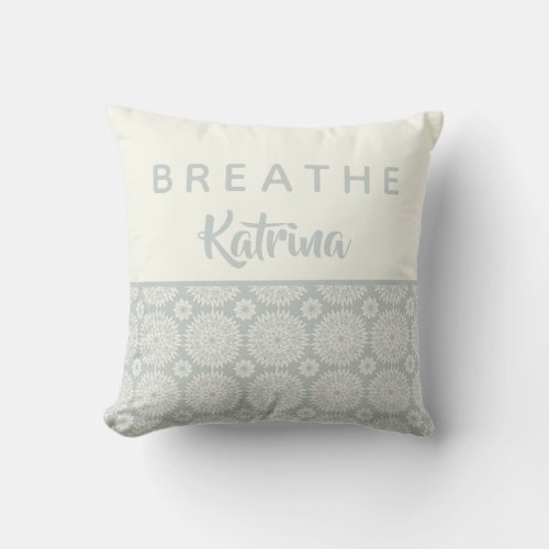 Breathe Meditation Throw Pillow