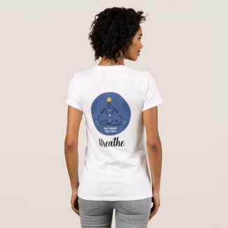 Breathe Meditation Yoga Instructor Blue T-Shirt