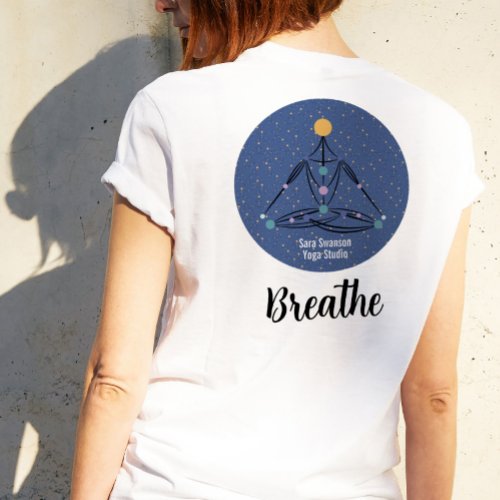 Breathe Meditation Yoga Instructor Blue T_Shirt