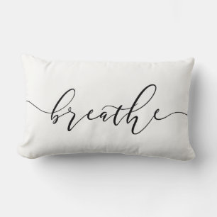 Breathe Meditation Yoga Minimalistic Lumbar Pillow