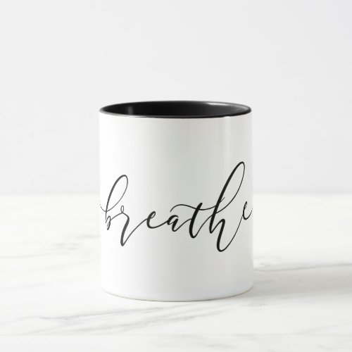 Breathe Meditation Yoga Minimalistic Mug
