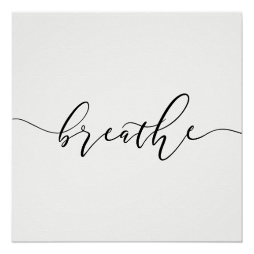Breathe Meditation Yoga Minimalistic Poster