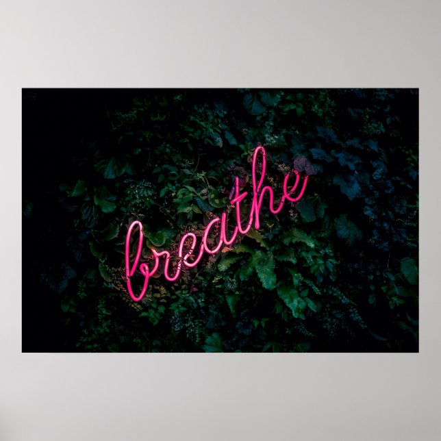 "BREATHE" PINK NEON LIGHT SIGN (Front)