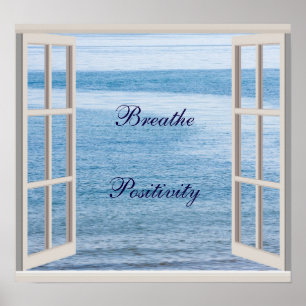 'Breathe Positivity' quote poster