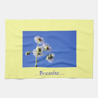 Breathe Quote Yellow/Blue Dish Towels