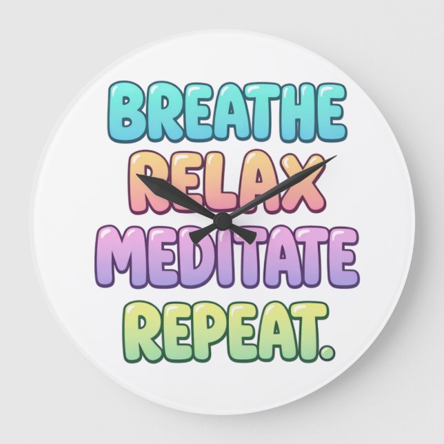 Breathe relax meditate repeat yoga clock (Front)