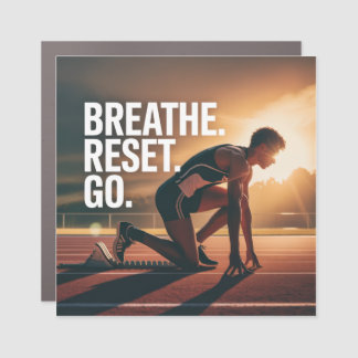 Breathe. Reset. Go. Car Magnet
