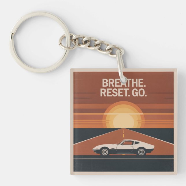 Breathe. Reset. Go Keychain (Front)