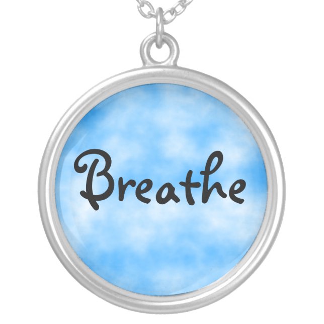 Breathe-round sterling silver necklace (Front)