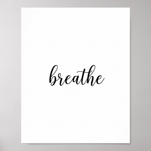 Breathe Script Quote Wall Art