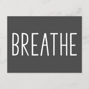 Breathe Simple Motivational Quote Boho Black Postcard