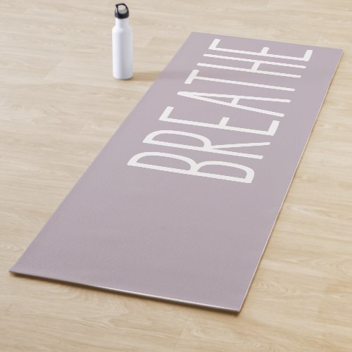 Breathe Simple Motivational Quote Boho Lilac Yoga Mat