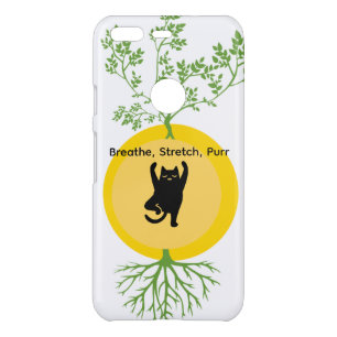 Breathe, Stretch, Purr Zen Black Cat iPhone Case