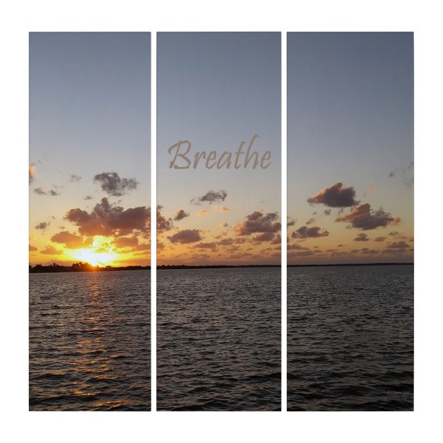 Breathe- Sunset Over Water TripTych Wall Art (Front)