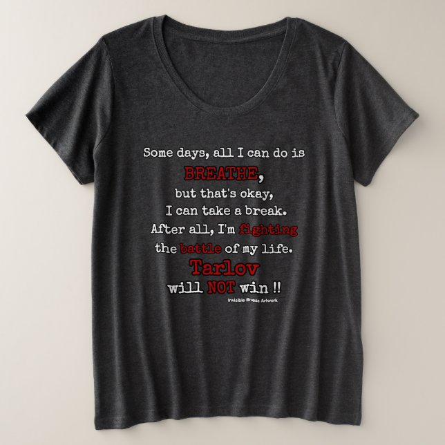 BREATHE...Tarlov Cyst Plus Size T-Shirt (Design Front)