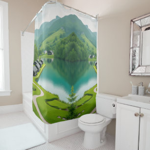 "Breathe the Mountains – Scenic Shower Curtain