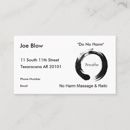 Customizable Breathe with Enso symbol Business Card Templates