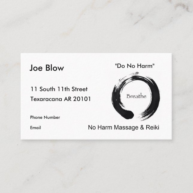 Breathe with Enso symbol Appointment Card (Front)
