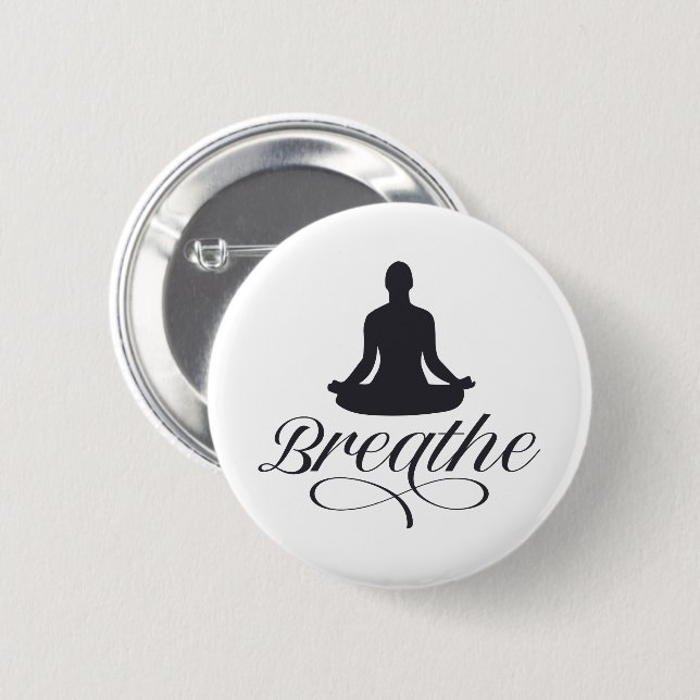 Breathe Yoga Pose Silhouette Button (Front & Back)