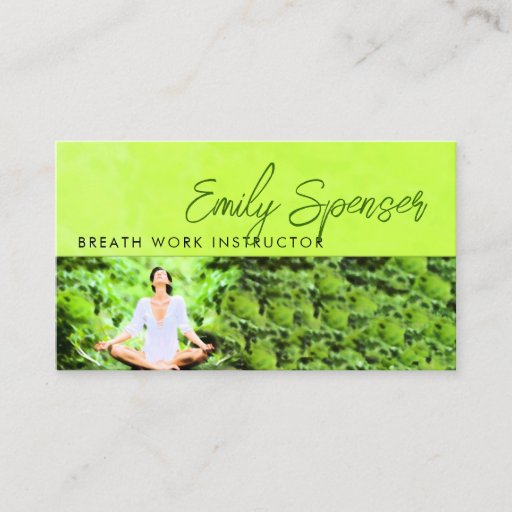 Customizable Lime Green Yoga Training Business Card