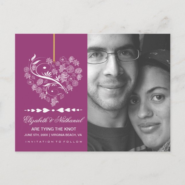 Breathless SAVE THE DATE Postcard- berry Announcement Postcard (Front)