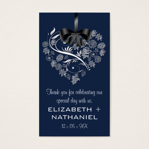 Customizable Breathless Wedding Favor Biz Favor Tag-indigo Business Card Template