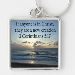 BREATHTAKING 2 CORINTHIANS 5:17 OCEAN SUNRISE KEYCHAIN