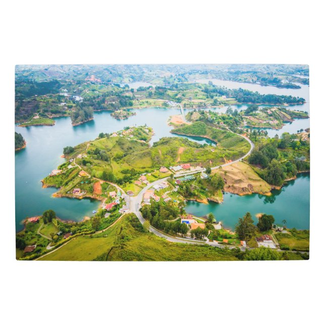 Breathtaking Aerial View of Guatape Antioquia Metal Print (Front)