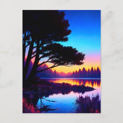 Breathtaking Beauty on the Lakeside Horizon Postcard