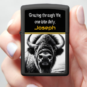Breathtaking Buffalo in Tranquil Nature Zippo Lighter