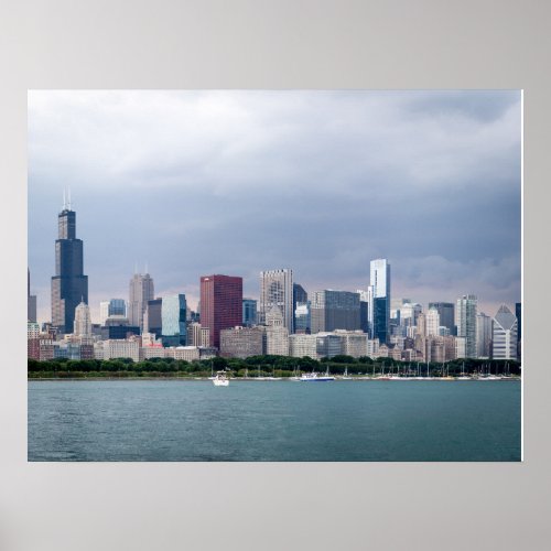 Breathtaking Chicago Skyline Pictures Poster