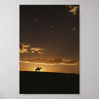 Breathtaking Cowboy Sunset Poster