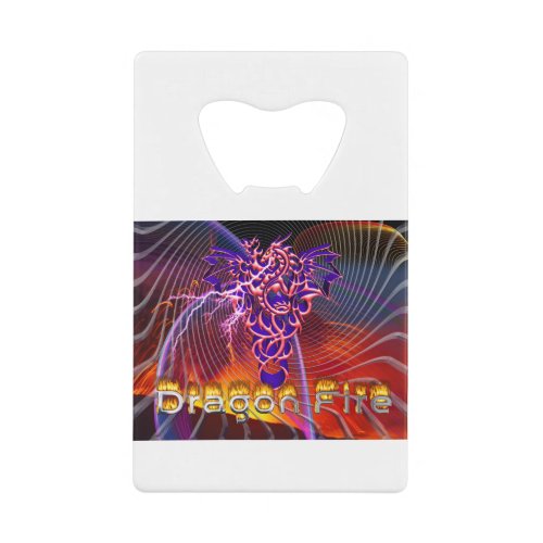 Breathtaking Dragon Fire Design Credit Card Bottle Opener