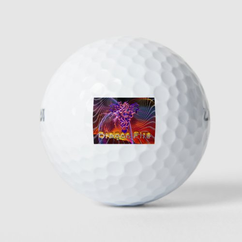 Breathtaking Dragon Fire Design Golf Balls
