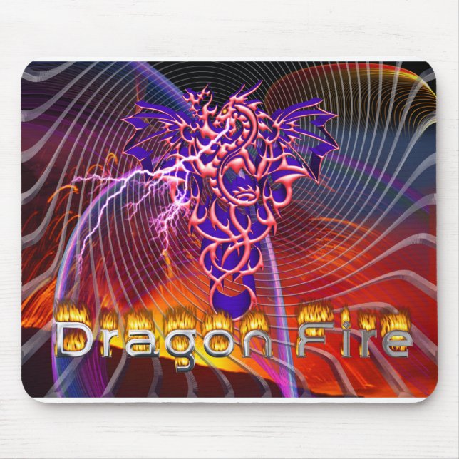 Breathtaking Dragon Fire Design Mouse Pad (Front)