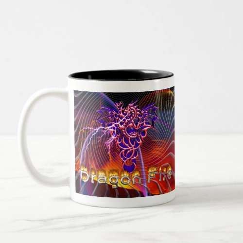 Breathtaking Dragon Fire Design Two_Tone Coffee Mug